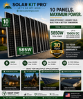 10 X 585 = 5850 watts JINKO Bifacial, Grade A, Premium Solar Panels, FREE Delivery in Select Areas, Call First.