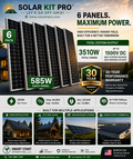 6 X 585 = 3510 watts JINKO Bifacial, Grade A, Premium Solar Panels, FREE Delivery in Select Areas, Call First.