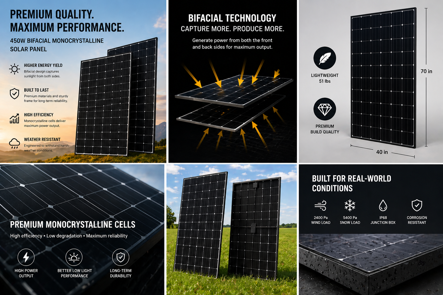 🔆 SolarKitPro 4500W Bifacial Solar Panel System (10 x 450W)
